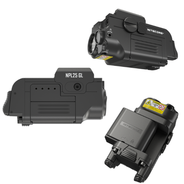 LINTERNA Y LASER VERDE P/ PISTOLA RECARGABLE 900LUM NPL25GL